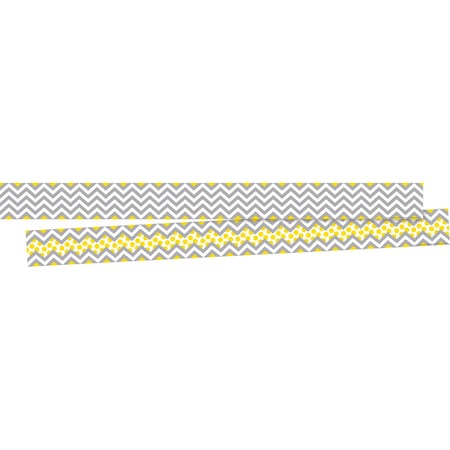 Barker Creek Chevron Gray & Yellow Double-Sided Border, 12/set, PK12 985